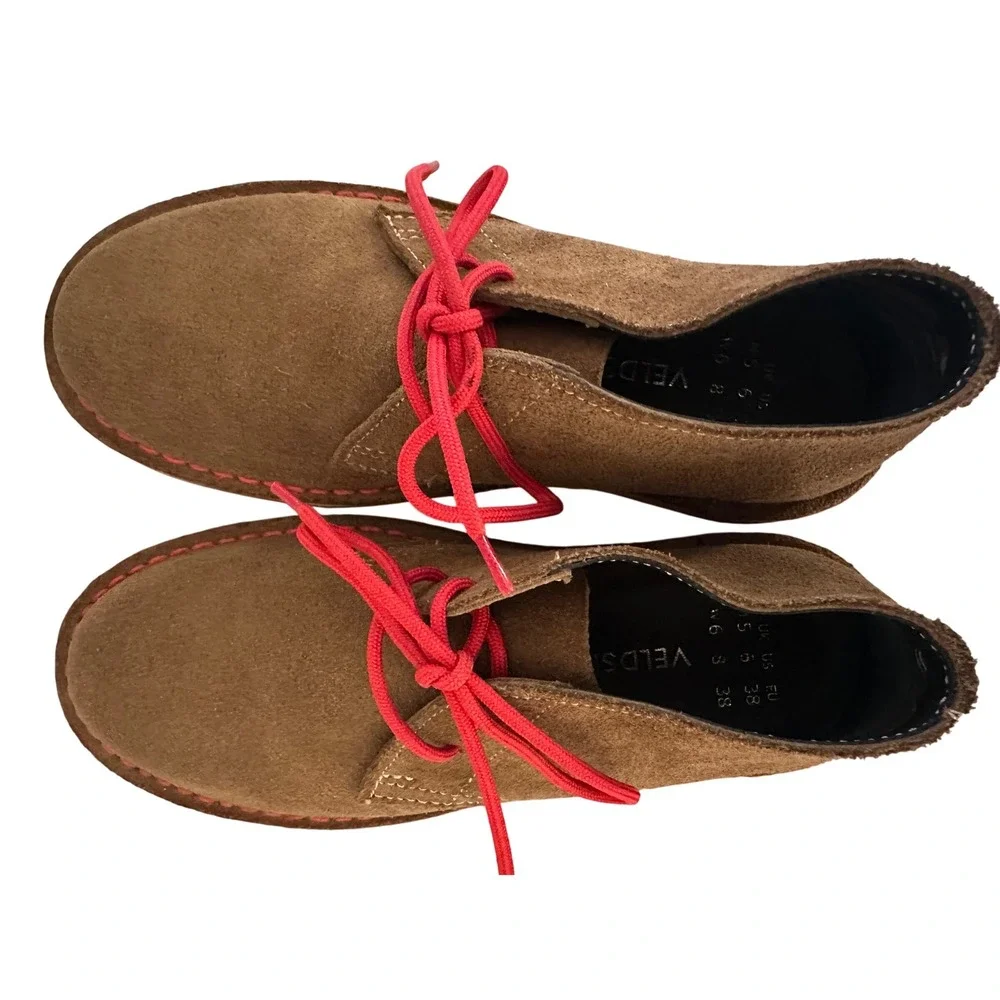 Veldskoen‎ Heritage Pinotage Chukka Boots Mens 6 Womens 8 Brown Suede Red Sole